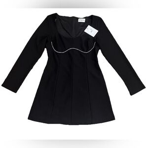 Princess Polly Black Long Sleeve Mini Dress